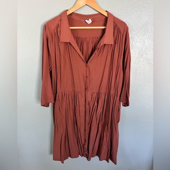 flawless Dresses & Skirts - Flawless Terracotta Button-Up Dress